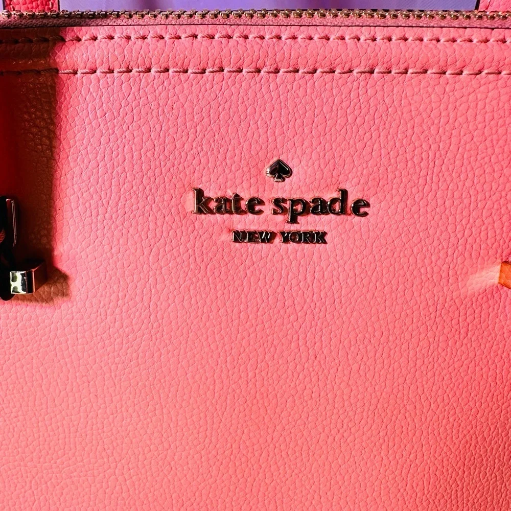 kate spade Coral Pink Leather Dome Tote